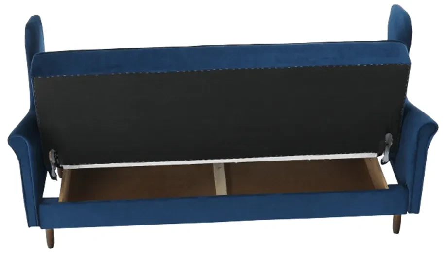 Canapea extensibilă, material textil albastru, COLUMBUS