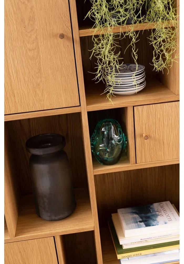 Bibliotecă în culoare naturală cu aspect de lemn de stejar 90x180 cm Rangoon – Actona