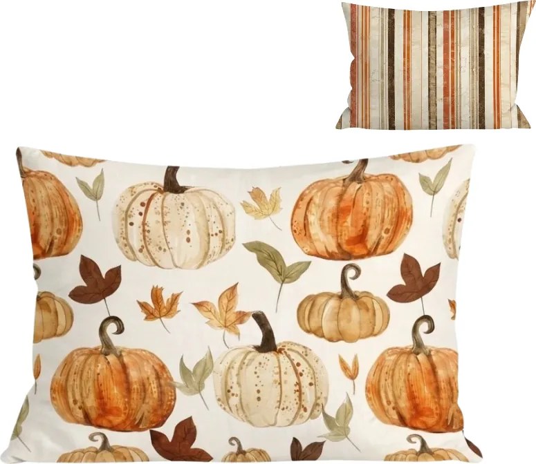 Fata de perna din flanel PUMPKINS & STRIPES 50x70 cm, colorata