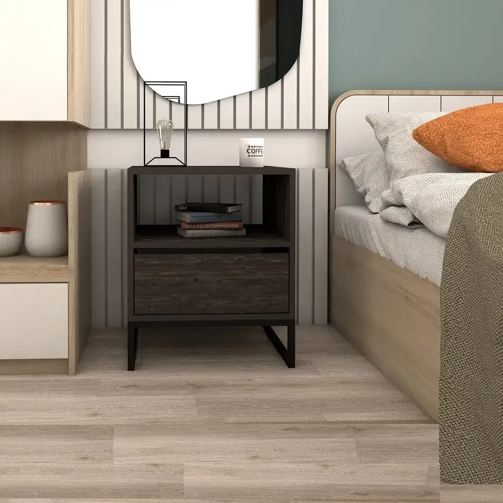 Noptiera Lida pentru dormitor,culoare antracit-60 cm