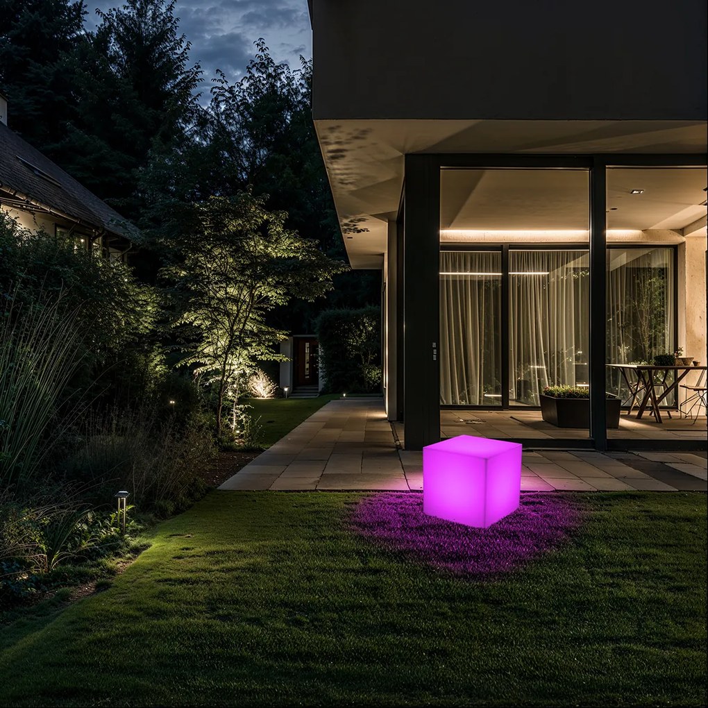 Lampă modernă de exterior albă 38 cm pătrată IP44 - Nura