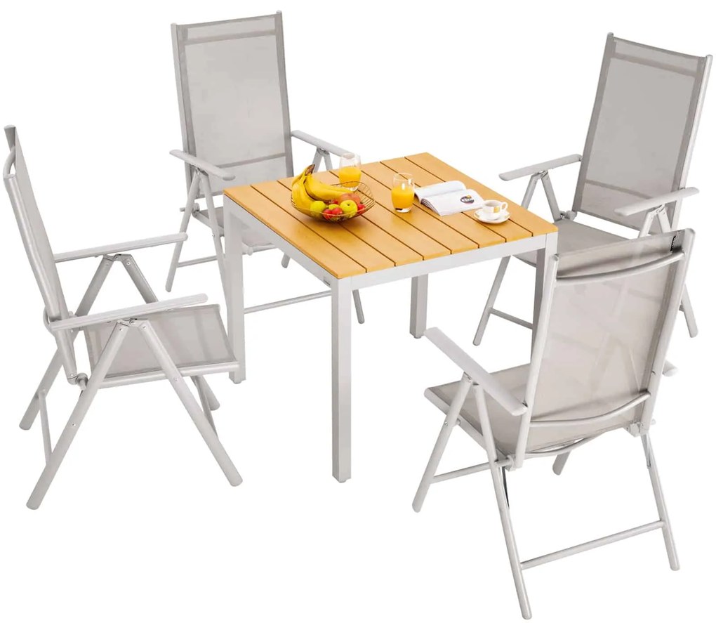 Deuba Set de grădină Bern 1+4 din aluminiu - gri