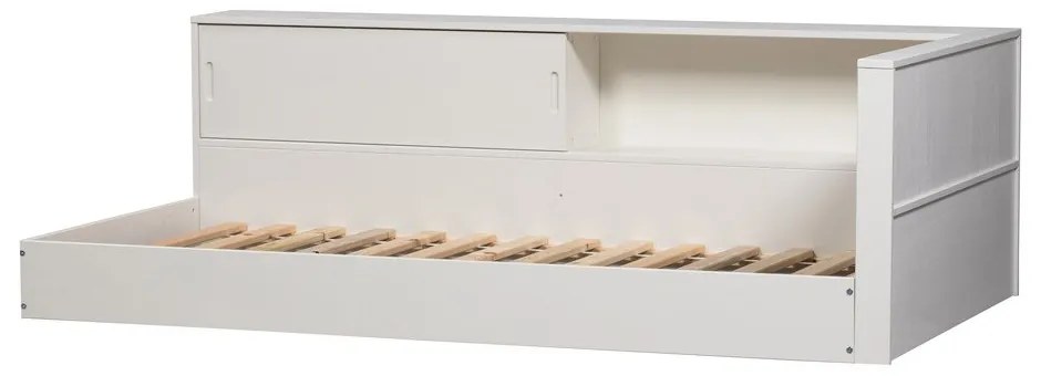 Pat alb din lemn de pin fără somieră 90x200 cm Carter – WOOOD