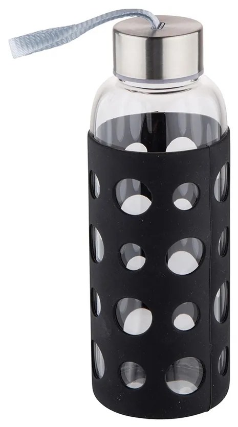 Sticlă de apă în manșon de silicon Altom 425 ml,negru