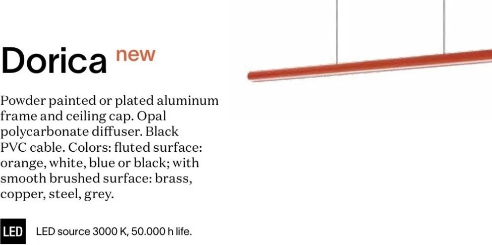 Lustra LED suspendata liniara DORICA SP1 D45 RAME