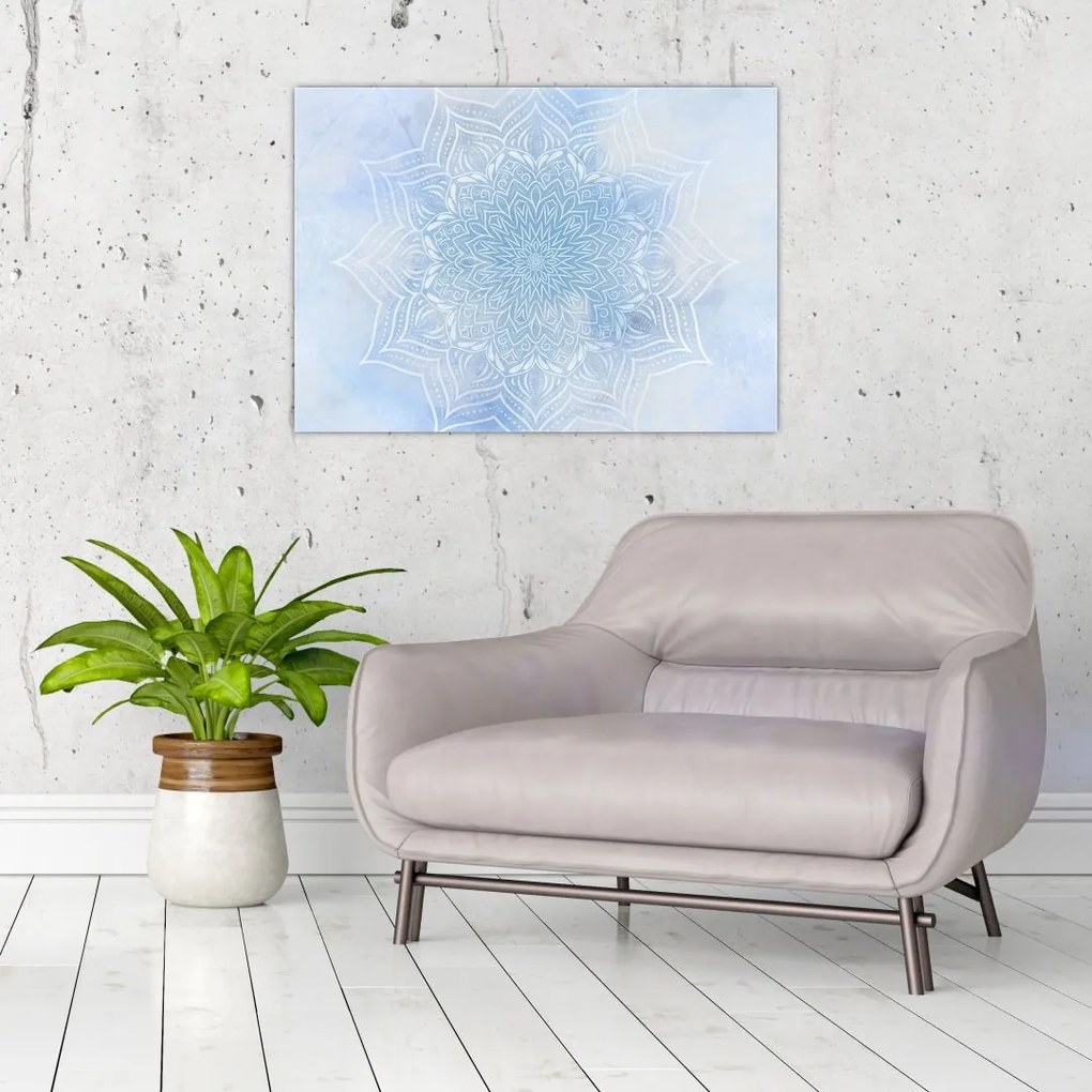 Tablou pe sticlă - mandala de iană (70x50 cm)