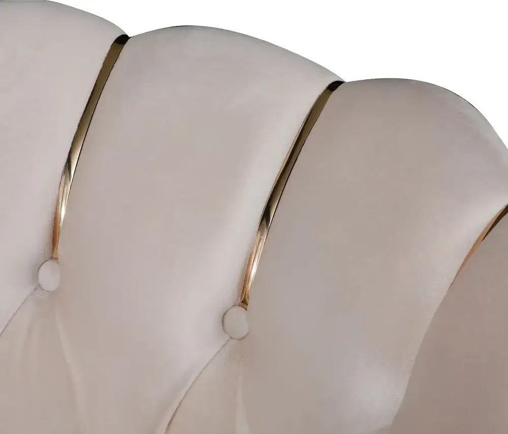 Fotoliu VIiena, scaun,bej-auriu, picioare  metal auriu, Homs