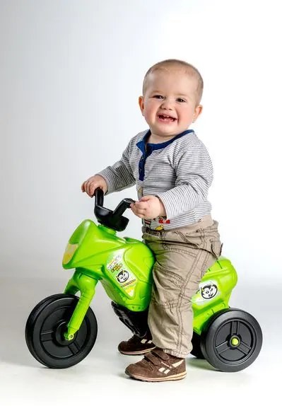 Bicicletă fără pedale Enduro Yupee verde, mic,plastic 26 cm
