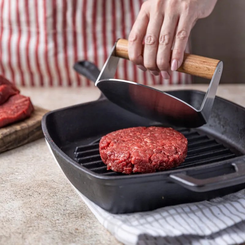 Resigilat: Burger Press Kinghoff KH 1878, Oțel inoxidabil, Ușor de spălat, Diametru 11,4 cm, Inox