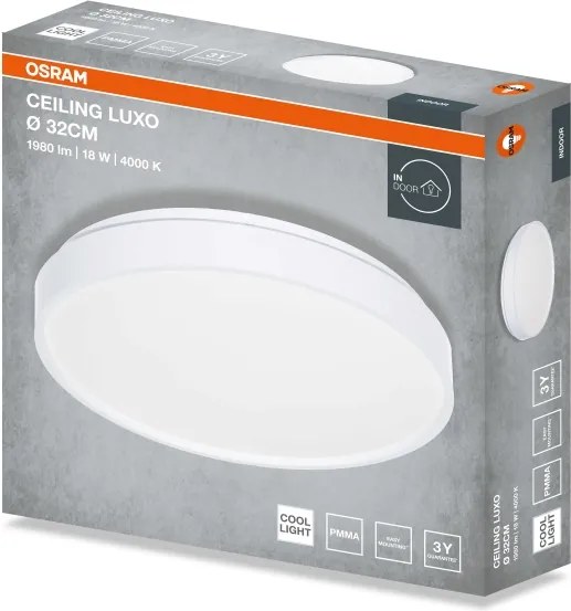 Osram - Plafonieră LED CEILING LUXO, 18 W/230 V, Ø 32 cm, albă