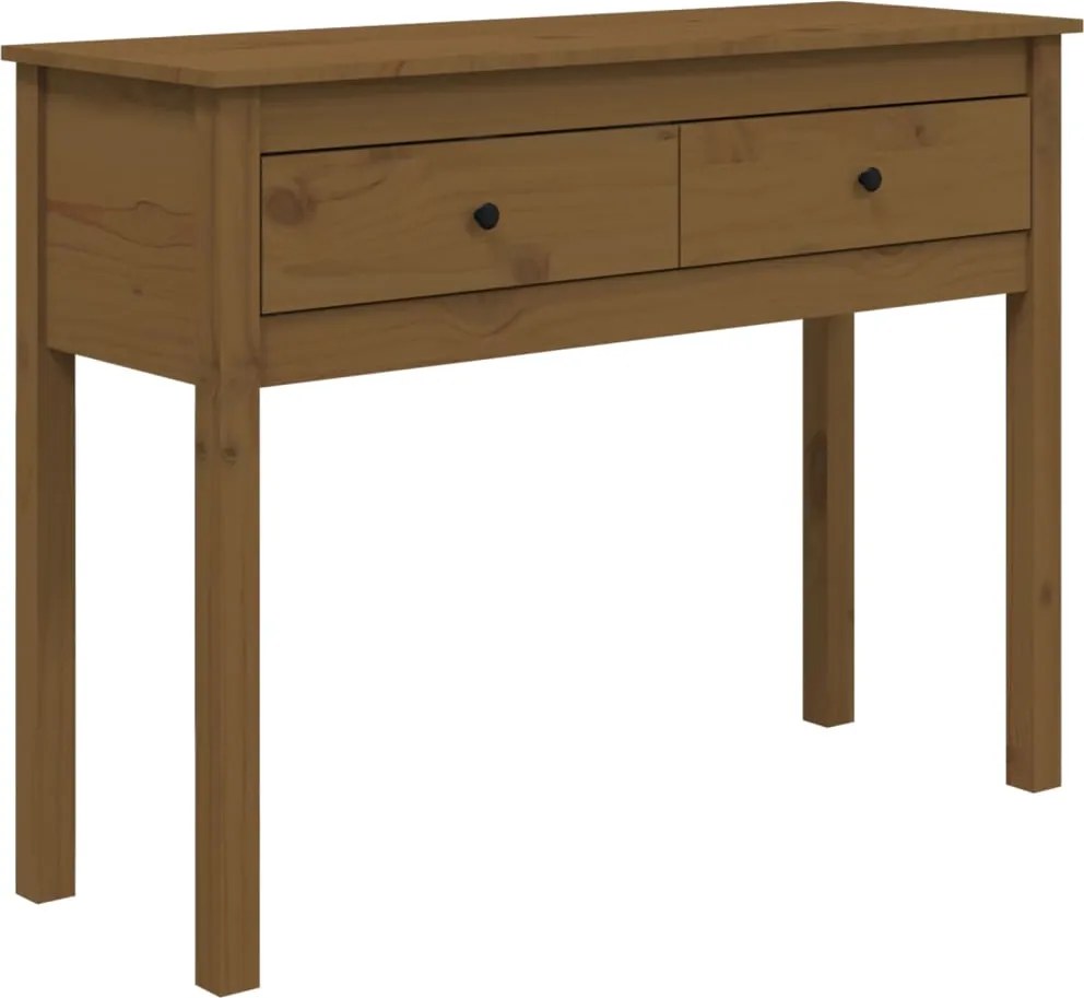 vidaXL Masă consolă, maro miere, 100x35x75 cm, lemn masiv de pin