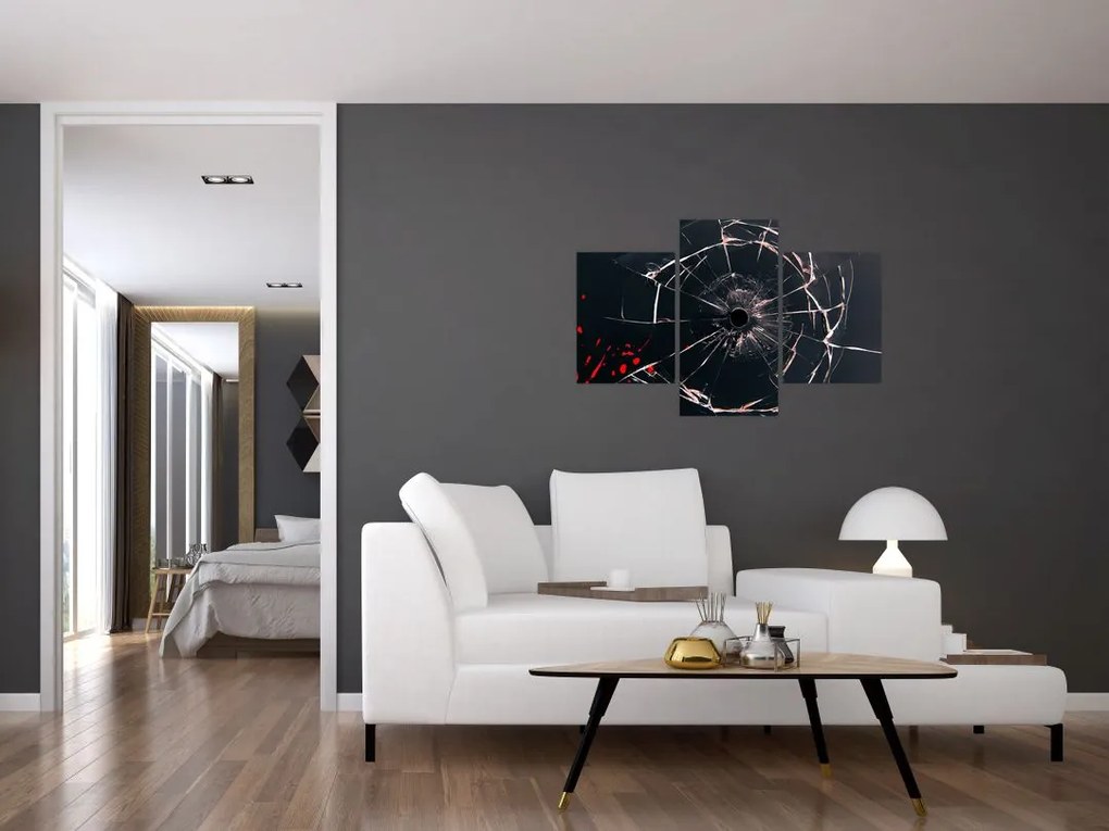 Tablou abstract - sticla spartă (90x60 cm)