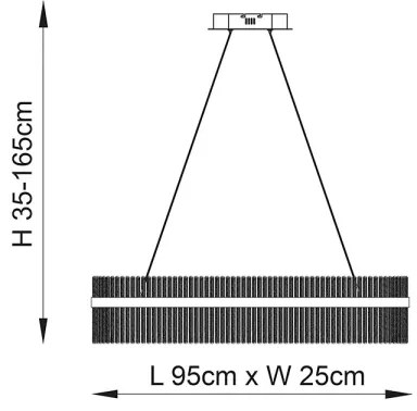 Endon 104082 - Lustră suspendată pe cablu ADRIEL LED dimabil, 47W/230V, 3000K, auriu
