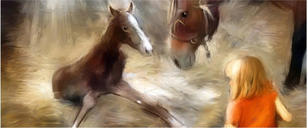 Tablou - Bine ai venit, căluțul mic (120x50 cm)