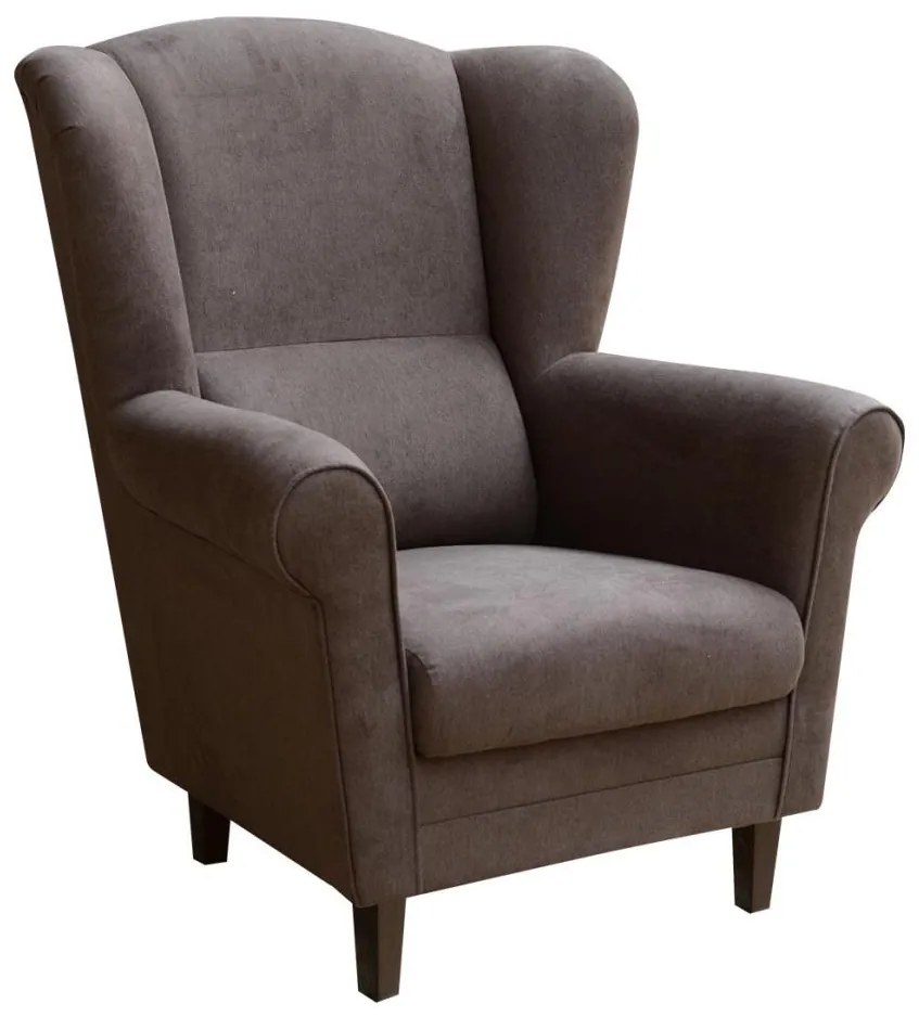 Fotoliu cu aripi GALA, maro închis