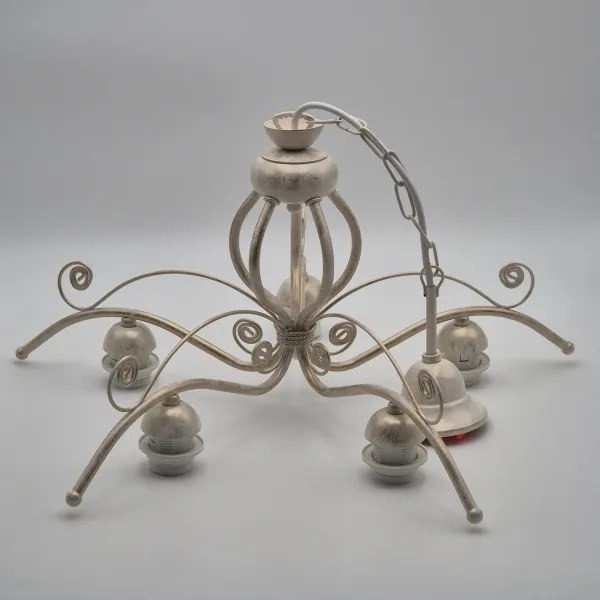 Candelabru cu lanț RETRO II, 5xE27/60W/230V, finisaj alb patinat