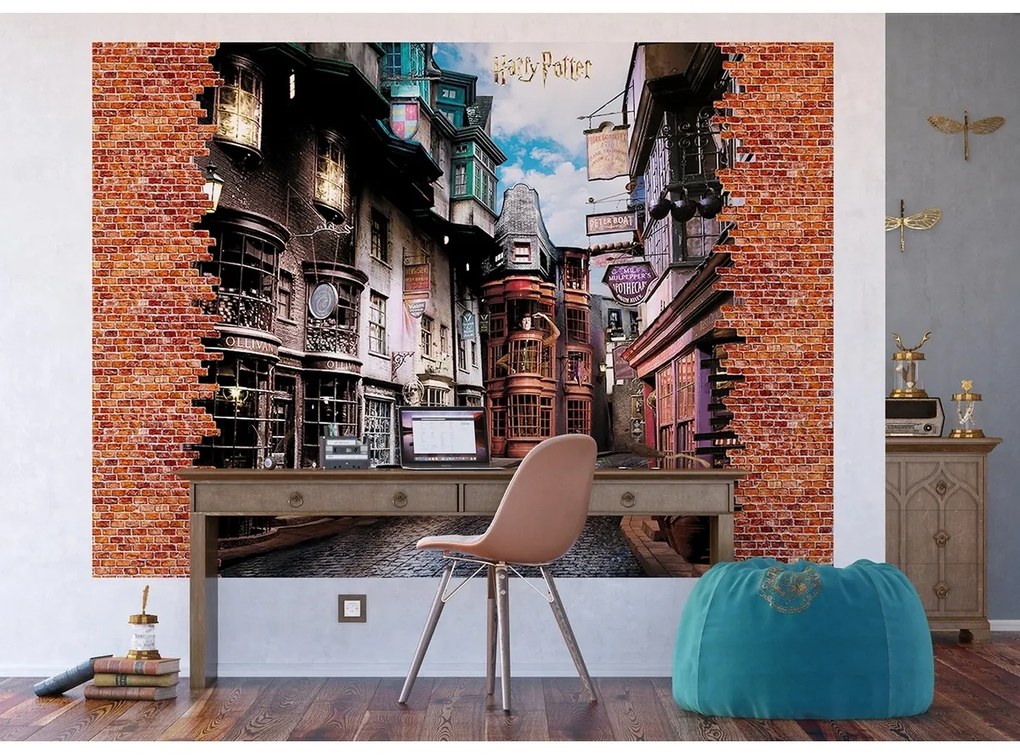 Tapet foto pentru copii Harry Potter Diagon Alley252 x 182 cm, 4 părți