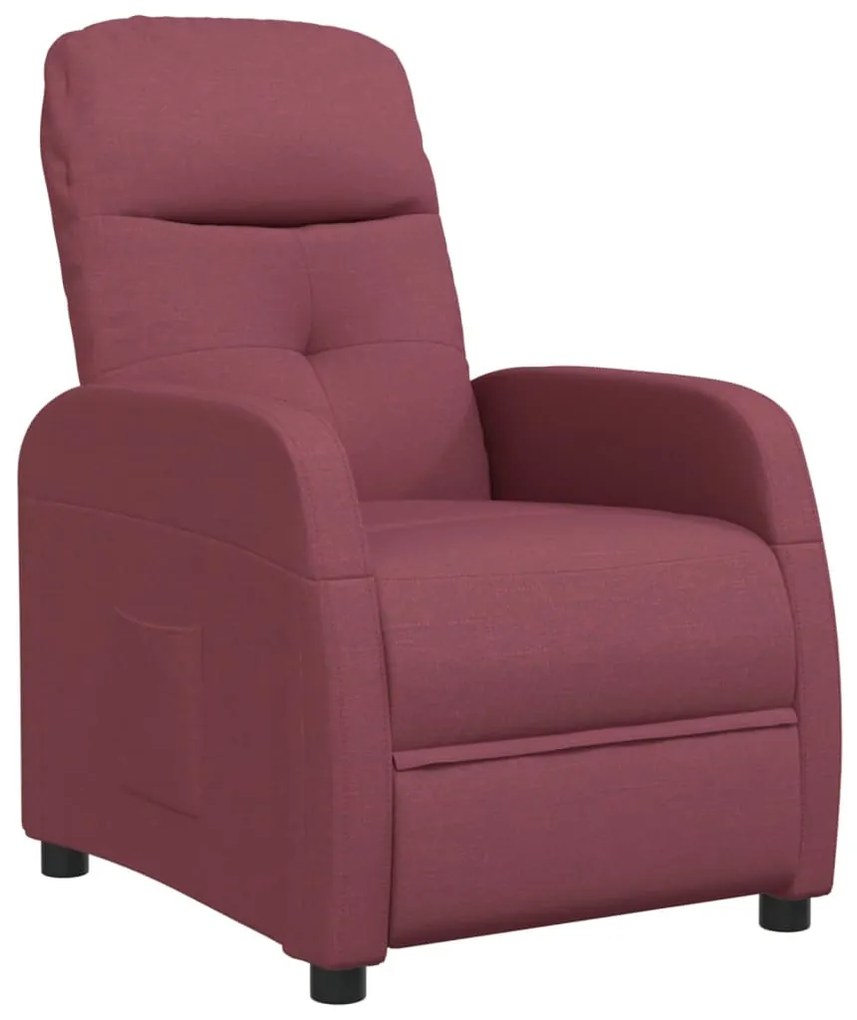 289819 vidaXL Fotoliu rabatabil, roșu vin, material textil