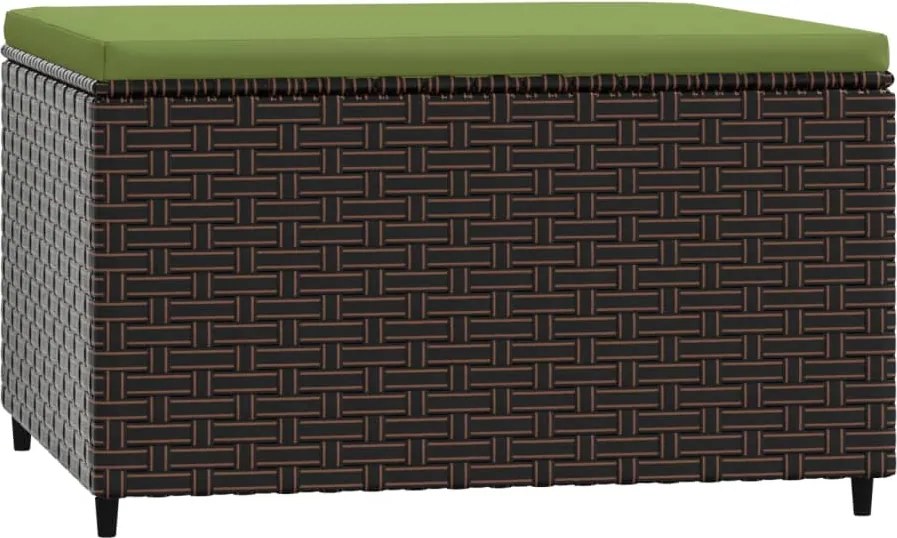 vidaXL Taburet de grădină cu pernă, maro, poliratan