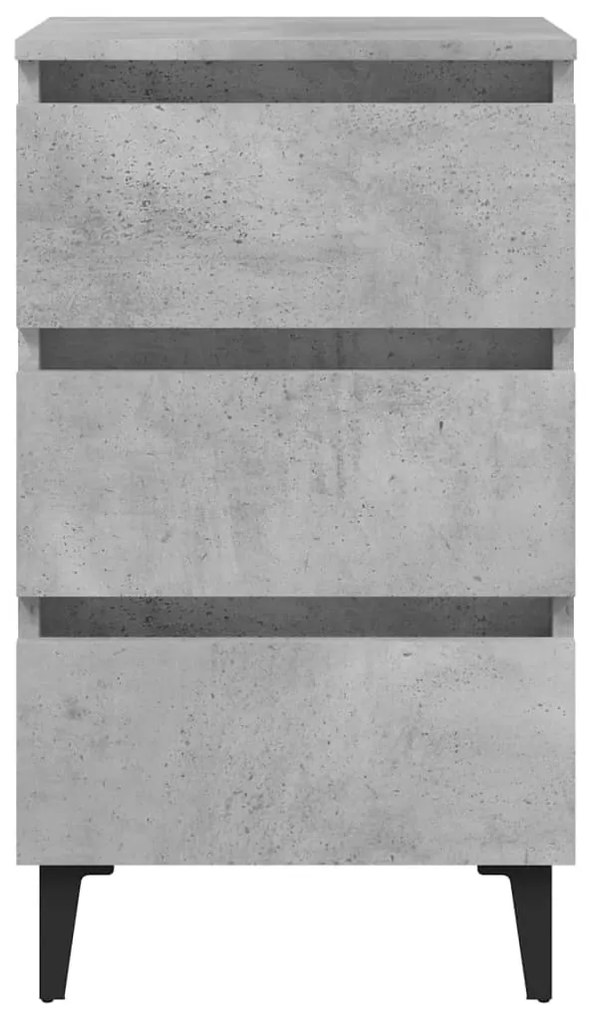 Noptiera cu picioare metalice, gri beton, 40x35x69 cm 1, Gri beton