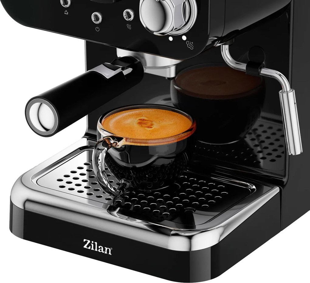 Espressor manual Zilan ZLN2991 Negru,15 Bar, 1.25 l, 1100W, Design Retro