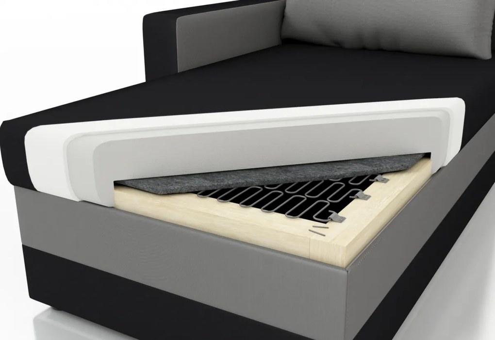 Supermobel Colțar extensibil PRAGA,233x140, Kornet 10/Dolaro 511 alb