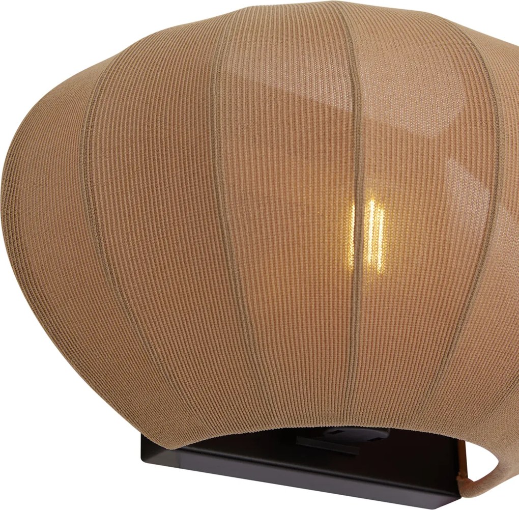 Set de 2 aplice maro cu abajur din material textil - Bida