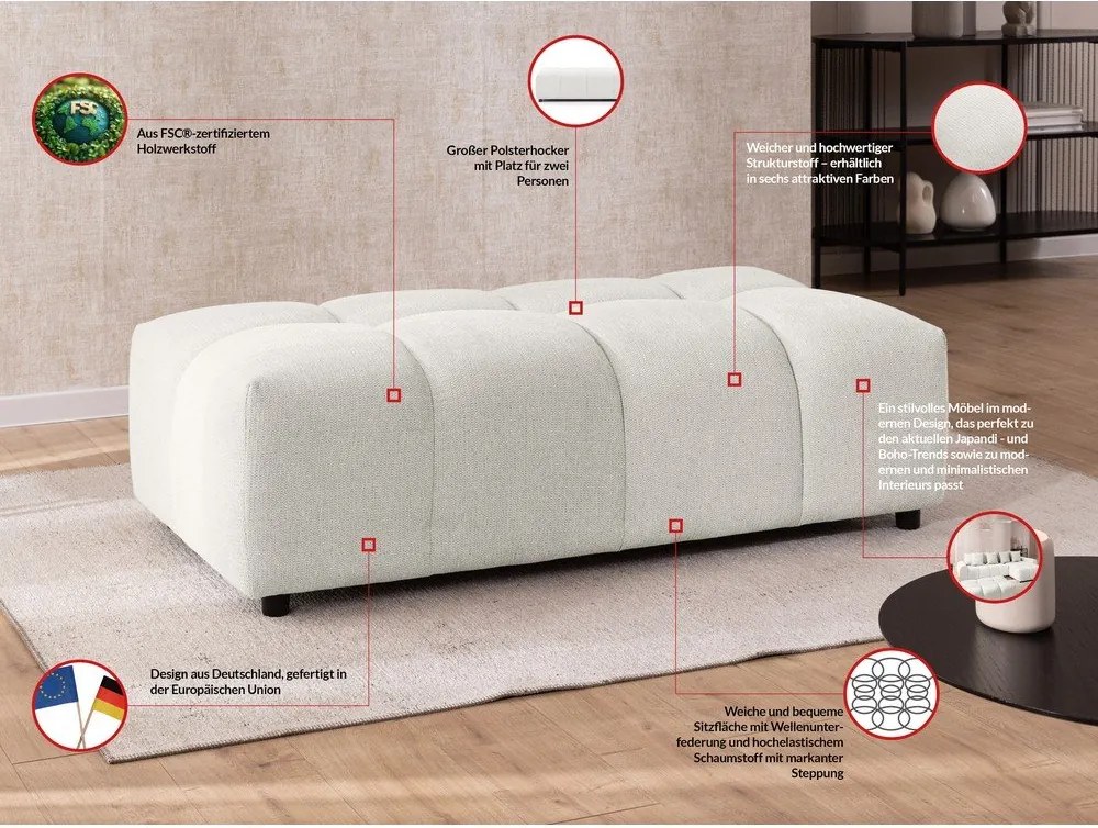 Taburet alb Albane – Ropez