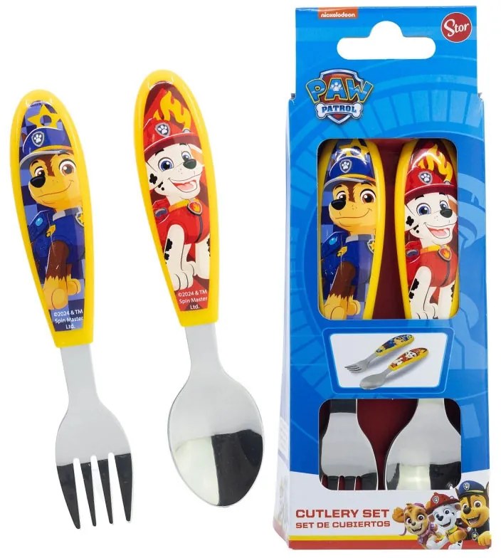Patrula Cățelușilor Rescue Pups set de tacâmuri ergonomic din metal - 2 piese