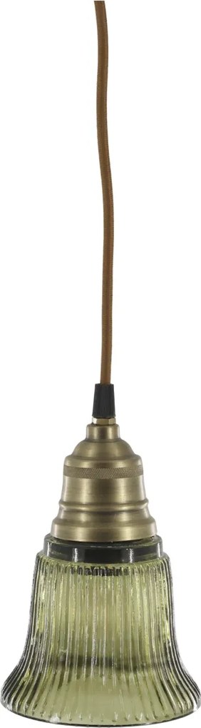 Lustra din sticla si alama, verde, H17/D12cm, 40W