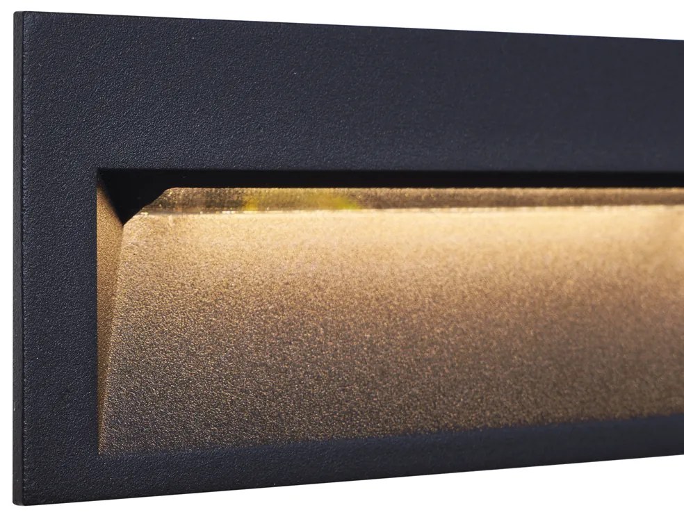 Lampă de perete încastrată modernă neagră 28cm inclusiv LED IP65 - Mert