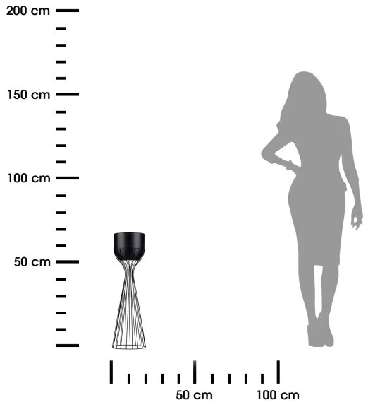 Ghiveci metalic de flori LOFT 56x20 cm negru