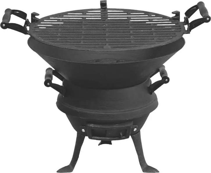 Gratar din fonta Master Grill MG630, 35,5cm, Reglare inaltime, Negru