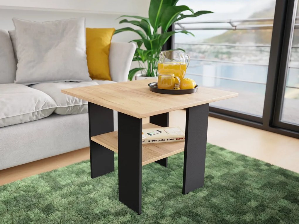 Măsuță de cafea Kessar (Negru + Stejar craft auriu) . 1103721