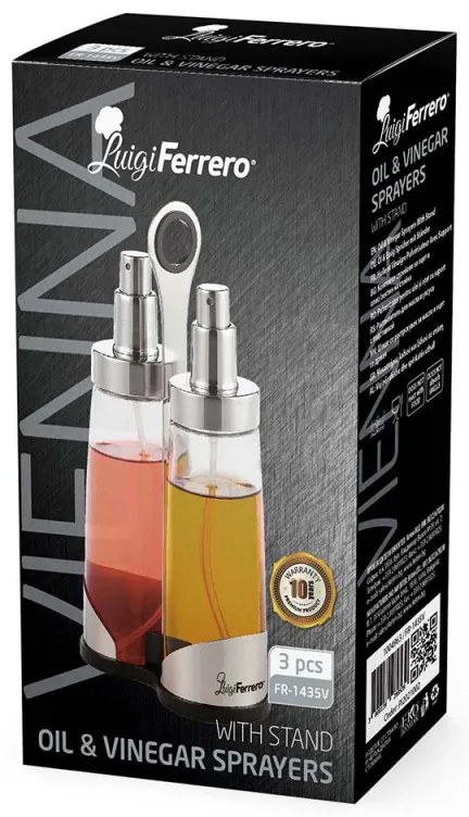 Luigi Ferrero Vienna FR-1435V, 200 ml, 3 bucăți, Spray, Suport metalic, Transparent/inox