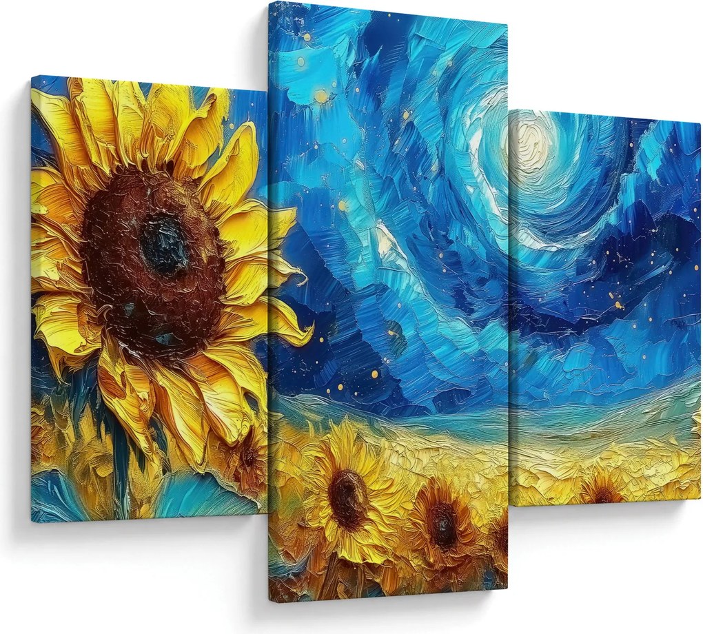 Tablou - Pictura floarea-soarelui (90x60 cm)