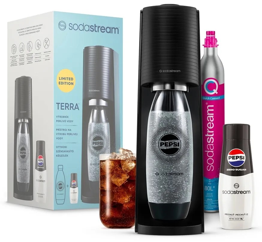 Aparat Sodastream Terra Black Pepsi Zero Mpack de apă minerală