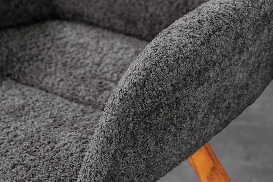 Set de 2 scaune pivotante Baltic stejar/ gri inchis