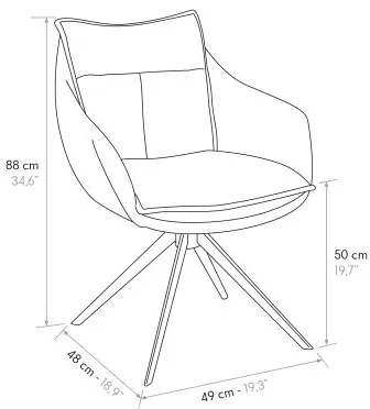PAZZO DESIGN Set de 2 scaune Gastone gri cu tapițerie din material textil și picioare metalice | Aosom Romania
