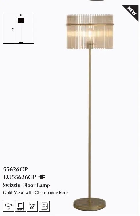 Lampadar/Lampa de podea decorativa Swizzle Champagne