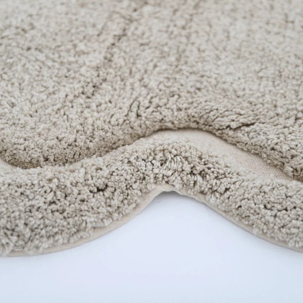 Covor bej lavabil țesut manual rotund din bumbac ø 110 cm Sweet April Lin – Nattiot