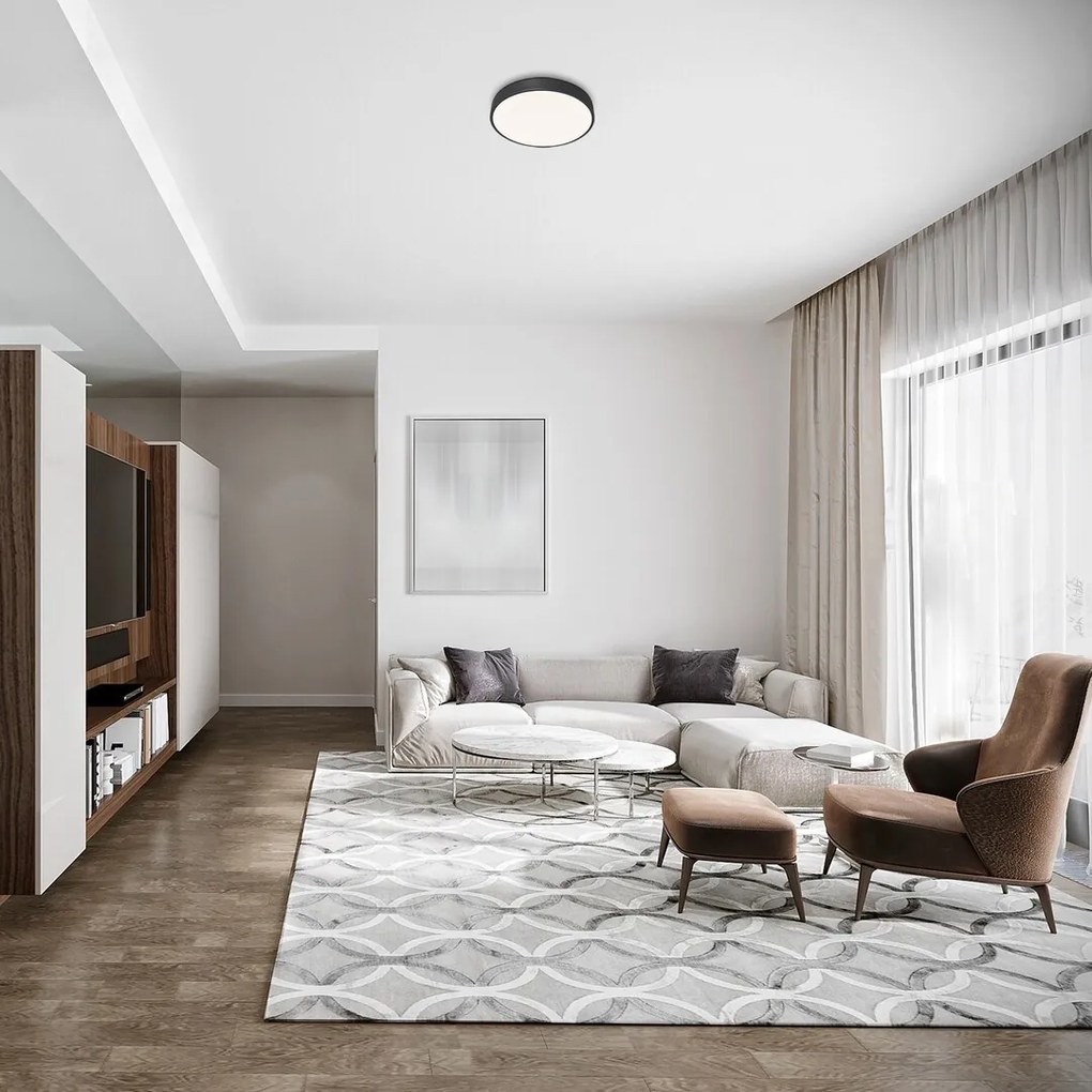 Plafoniera LED design slim Tesia negru 36W