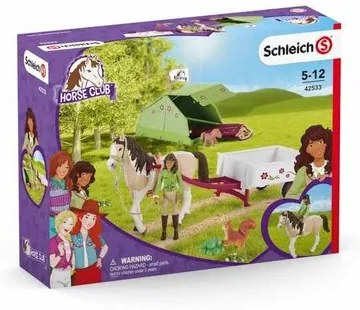 Schleich 42533 - Sarah cu căluț și animaleîn camping, 24,5 x 19 x 6,6 cm