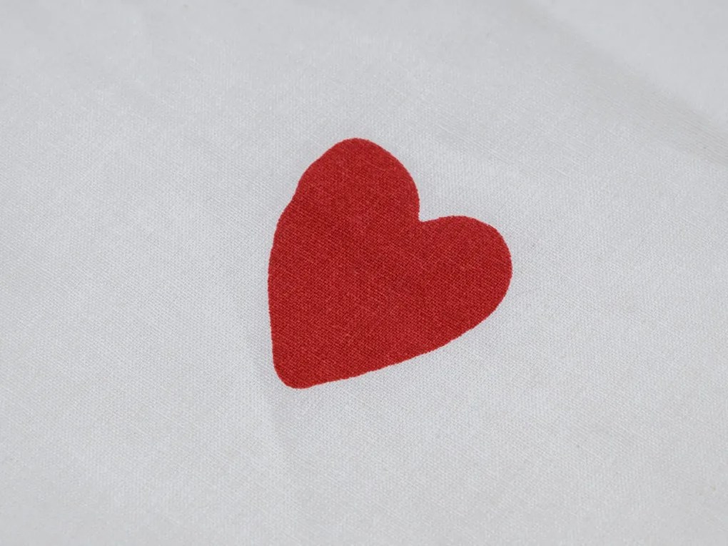 Lenjerie de pat din bumbac HEARTIS RED albă Dimensiune lenjerie de pat: 70 x 80 cm | 140 x 200 cm