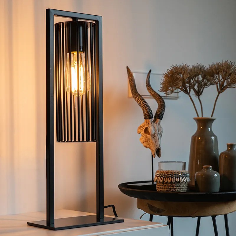 Lampă de masă modernă neagră - Balenco Wazo