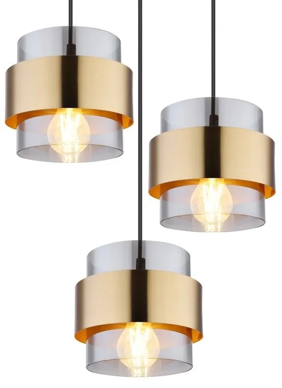 Lustra cu 8 pendule design modern MILLEY negru, auriu