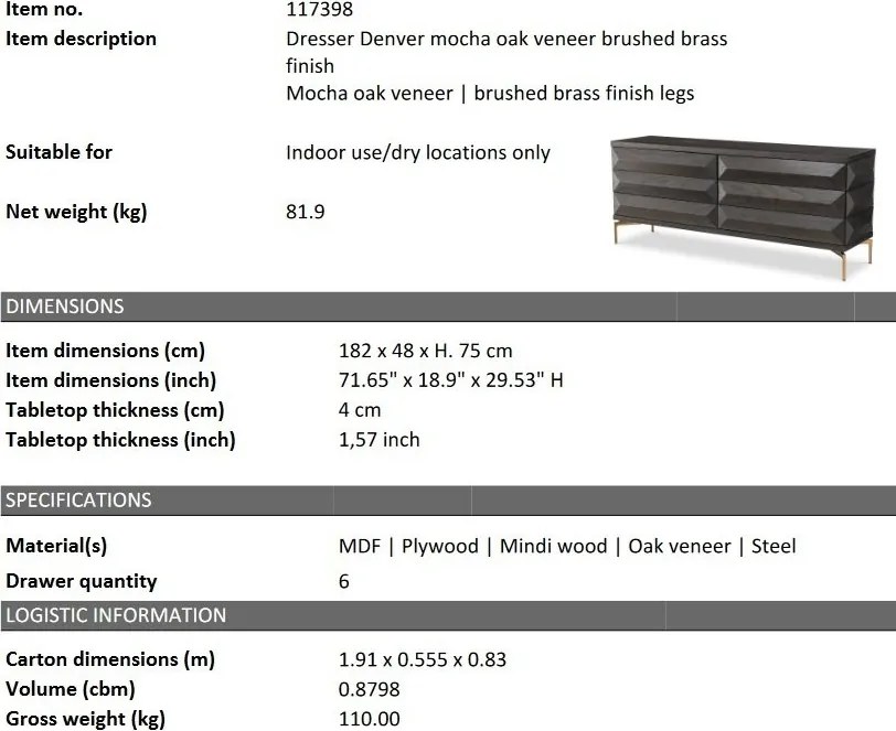 Comoda cu sertare design LUX Denver