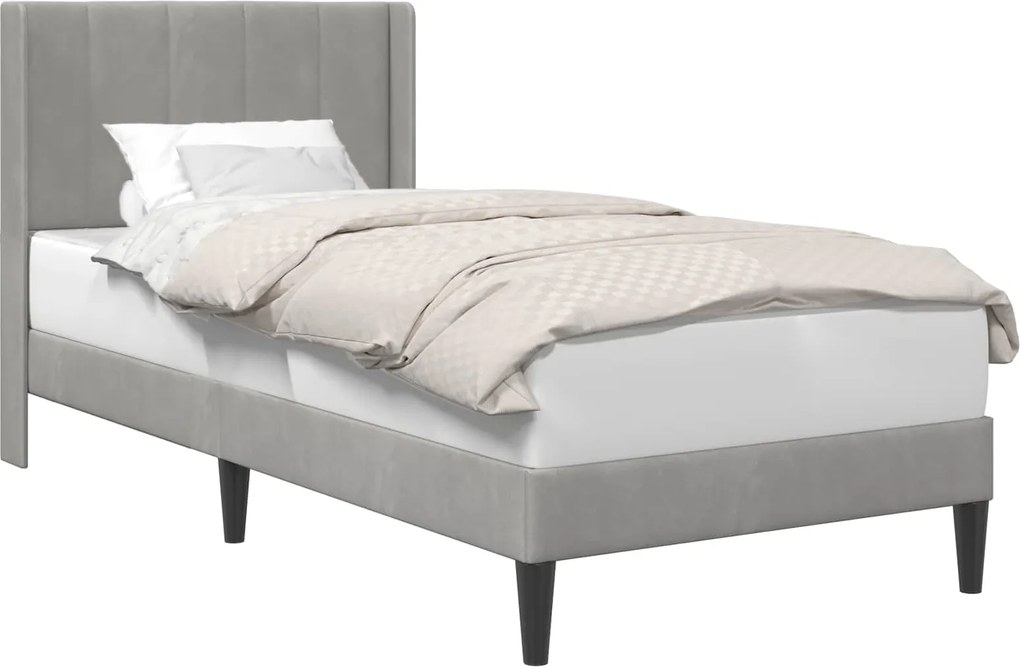vidaXL Cadru de pat cu headboard Gri deschis 80 x 200 cm Catifea