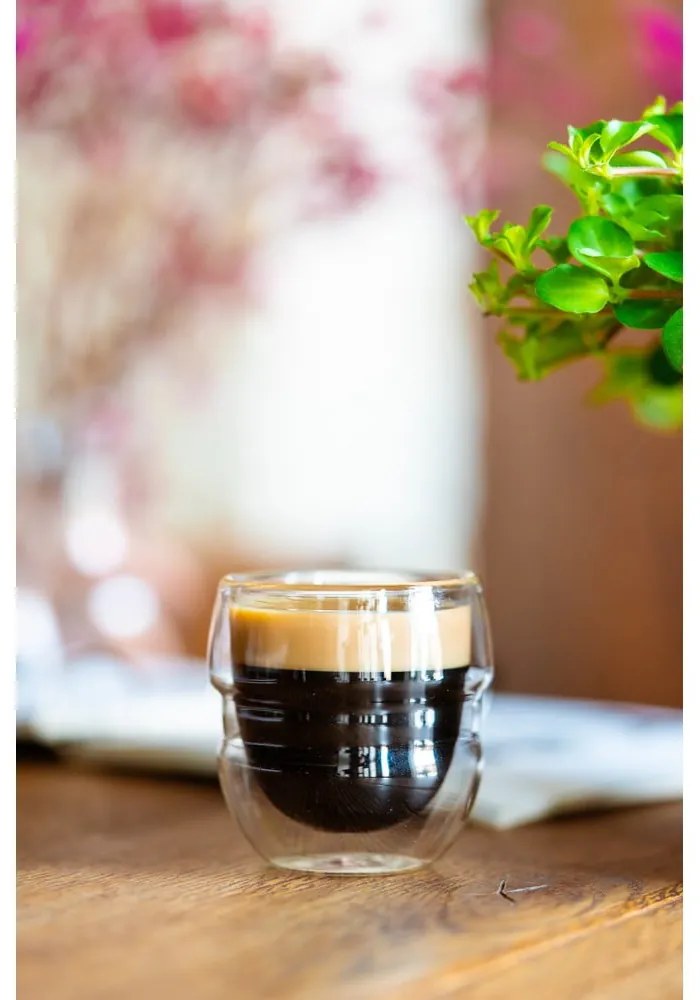 Cești 2 buc. pentru espresso/cu perete dublu din sticlă 70 ml Sferico – Vialli Design