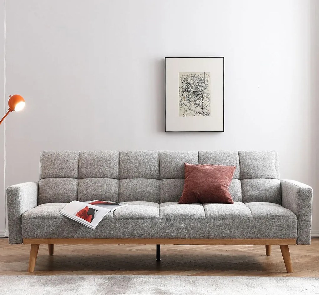Canapea Dallas 214x84x84 cm Rabatabila Stofa Light Grey